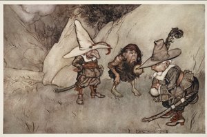 Auch ihre Gesichter waren eigenartig.. aus Rip Van Winkle von Washington Irving, veröffentlicht 1910