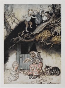 Es war eine alte Frau, die unter einem Hügel lebte von Arthur Rackham