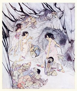 Diese ist fett, sagte Cullen, und sie rollte einen massigen Fenian wie ein Rad aus The Enchanted Cave of Cesh Corran in Irish Fairy Tales