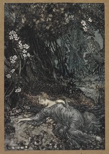 Titania liegt schlafend. Eine Szene aus 