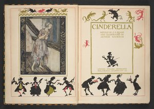 Titelseite und Frontispiz aus Aschenputtel, nacherzählt von C.S. Evans und illustriert von Arthur Rackham von Arthur Rackham