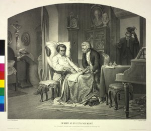 Ein Moment aus den letzten Tagen Mozarts von Artist Unknown