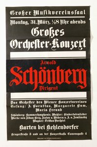Ein Plakat, das ein Konzert mit Werken von Schönberg ankündigt von Artist Unknown