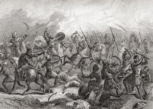 Schlacht von Guadalete, Spanien 711 von Artist Unknown