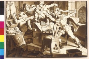 Kaiser Ferdinand II. bleibt standhaft gegen die Schulden der böhmischen Protestanten von Artist Unknown