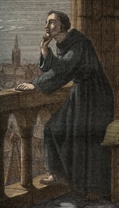 Englischer Philosoph Roger Bacon in Oxford - Roger Bacon in Oxford - Franziskanermönch, Theologe, Philosoph und englischer Gelehrter (Ilchester, Somerset, um 1214 in Oxford)