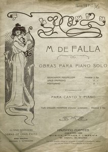 FALLA, Manuel de (1876-1946). Spanischer Komponist und Pianist. Werke für Klavier solo und für Klavier und Stimme. Herausgegeben in Madrid. von Artist Unknown