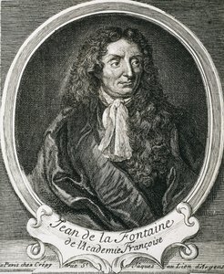 LA FONTAINE, Jean de (1621-1695). Englischer Schriftsteller. Radierung von Artist Unknown