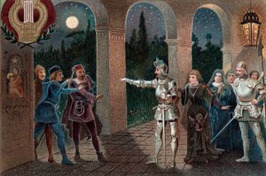 Leonora wird aus dem Kloster von Manrico entführt, Akt II Szene 5 aus der Oper "Il Trovatore" von Giuseppe Verdi