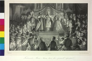 Hochzeit von Ferdinand III mit Infantin Maria Anna von Spanien durch Kardinal Franz von Dietrichstein am 20. Februar 1631 von Artist Unknown