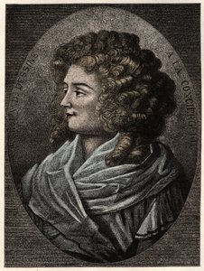 Porträt von Manon (Jeanne Marie) Roland Philipon genannt Madame Roland (1754-1793) in der Concierge, Mitglied der Girondisten während der Französischen Revolution