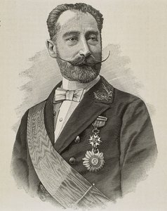 Amos Salvador Rodrigáñez (1845-1922). Spanischer Politiker und Ingenieur. Gravur von Artist Unknown
