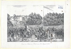 Szene im Prater (in Wien) am 23. August 1848