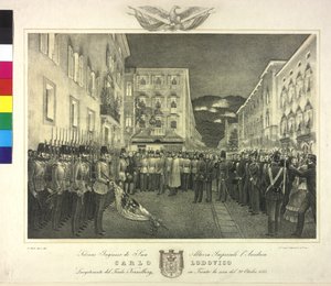 Feierlicher Empfang von Erzherzog Karl Ludwig am 20. Oktober 1855 in Trient von Artist Unknown