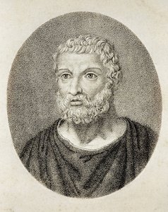 Thales von Milet (6. Jahrhundert v. Chr.). Porträt von Thales von Milet. Stich. von Artist Unknown