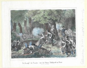 Der Kampf der Kroaten mit der Wiener Mobilgarde im Prater am 28. Oktober 1848 von Artist Unknown