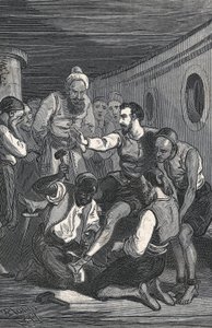 Die Trinidadianer Fray Juan Gil und Fray Anton de la Bella befreiten Cervantes 1580 aus der Gefangenschaft in Algier (Stich)