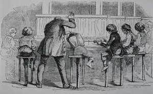 VEREINIGTES KÖNIGREICH. ENGLAND. Industrielle Revolution. Kinder bedienen Maschinen in einer Textilfabrik. Stich. von Artist Unknown