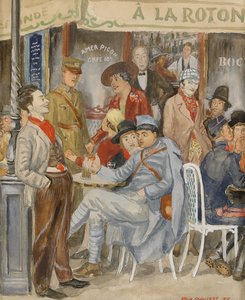 Café La Rotonde Moise Kisling während der Feiertage, 1915 von Arvid Fougstedt