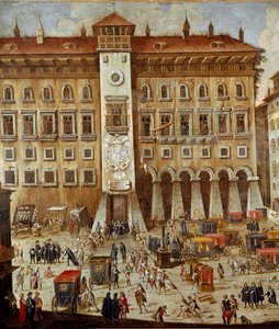 Platz des Vicaria-Gerichts in Neapel zur Zeit der Revolution von Masaniello (Detail) von Ascanio Luciani