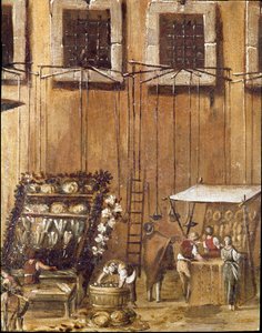 Platz des Gerichts der Vicaria in Neapel zur Zeit der Revolution von Masaniello (Detail) von Ascanio Luciani