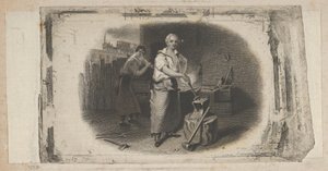 Banknotenvignette mit einem Schmied und einer Schmiede, ca. 1824-37