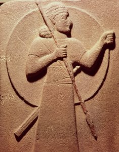 Relief, das einen hethitischen Krieger darstellt, aus Karkemisch, 11.-9. Jahrhundert v. Chr.