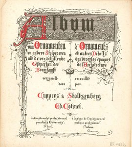Album von Ornamenten und anderen Stilproben aus den verschiedenen Epochen der Baukunst von Atelier Cuypers Stoltzenberg