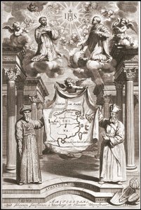 Adam Schall (links) und Matteo Ricci (rechts) in chinesischer Mandarin-Kleidung, Frontispiz von „China“ von Athanase Kircher (oder Athanasius Kircheri) von Athanasius Kircher