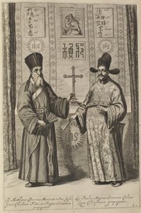 Matteo Ricci und Xu Guangqi. Aus Athanasius Kirchers China Illustrata