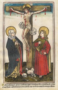 Christus am Kreuz mit der Jungfrau und dem heiligen Johannes von Augsburg 15th Century