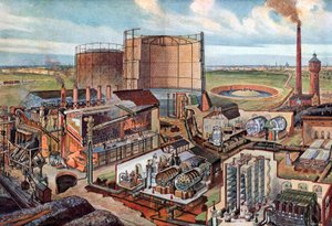 Gaswerk, ca. 1880 von August (after) Dressel