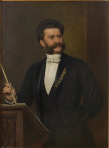 Porträt von Johann Strauss 1825-1899, 1888 von August Eisenmenger
