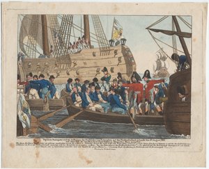 Napoleon Bonaparte als Gefangener der Engländer wird vom Bellerophon nach Northumberland gebracht, 8 von August Friedrich Andreas Campe