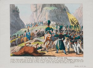Die Armee von Graf Iwan Iwanowitsch Diebitsch überquert die Balken, um 1830 von August Friedrich Andreas Campe