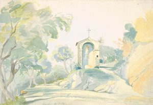 Eine Kapelle am Straßenrand in der Nähe von Tivoli, 1835