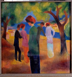 Dame mit der grünen Jacke von August Macke