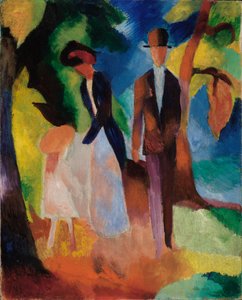 Leute am blauen See von August Macke