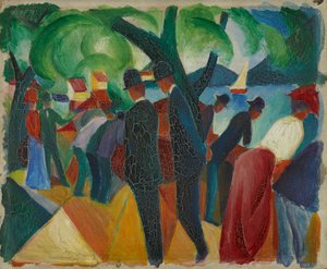 Spaziergang auf der Brücke von August Macke