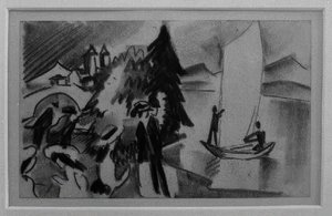 Studie zu Gelbes Segel von August Macke