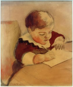Walter, am Tisch malend von August Macke