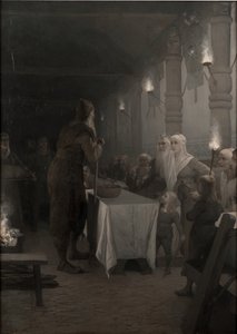 Frithiof kommt zu König Ring (aus Frithiofs Saga) von August Malmström