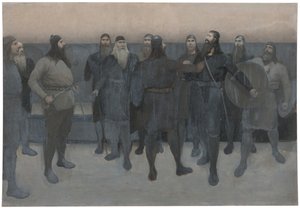 Illustration für Njals Saga von August Malmström