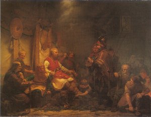 König Ellas Boten vor den Söhnen von Ragnar Lodbrok von August Malmström