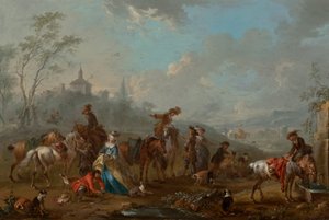 Aufbruch zur Beizjagd von August Querfurt