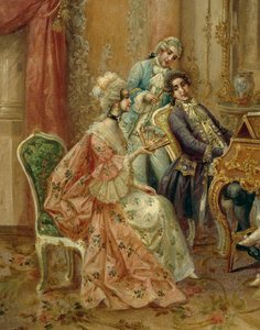 Am Klavier, von Stephan Sedlacek (1868-1936), Detail von August Stephan Sedlacek