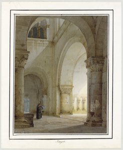 Interieur einer romanischen Kirche von August von Bayer