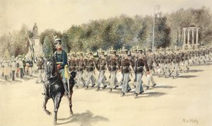 Maly Defilierung des Akademikerbataillons von August von Maly