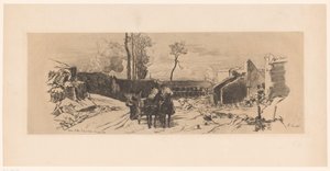 Soldaten auf einem Pferdewagen während des Deutsch-Französischen Krieges von Auguste Andre Lancon
