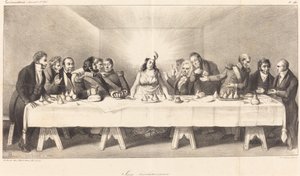Revolutionäre Szene: Parodie auf das letzte Abendmahl von Auguste Bouquet